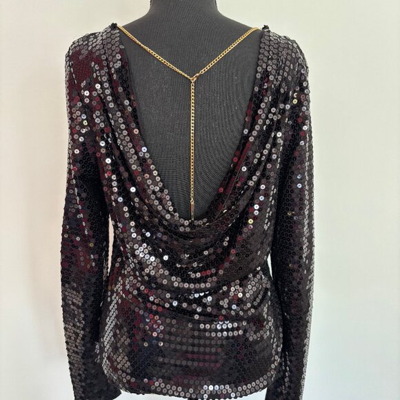 Black Sequins Michael Kors Top - Picture 2 of 3